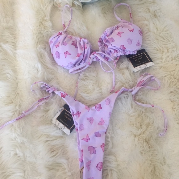 NEW! Purple Lilac Butterfly Bikini Swimsuit Set - Picture 9 of 17
